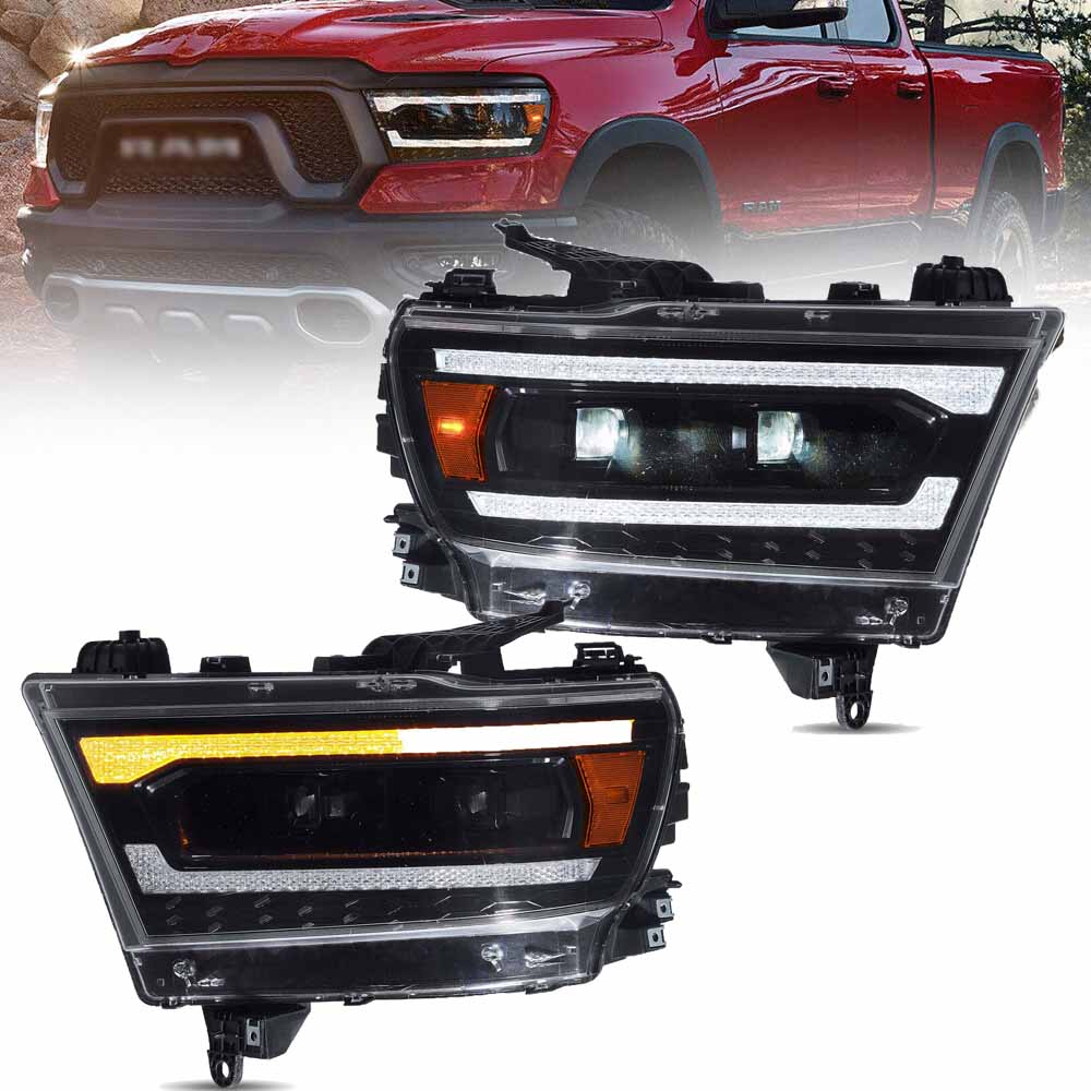 Ram 1500 V2 Full LED Headlights with DRL Bar (2019-2024)